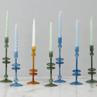 Glass Candlestick Pair, Large, Sapphire Blue etúHOME Modern Nomad Home decor store Denver CO Colorado