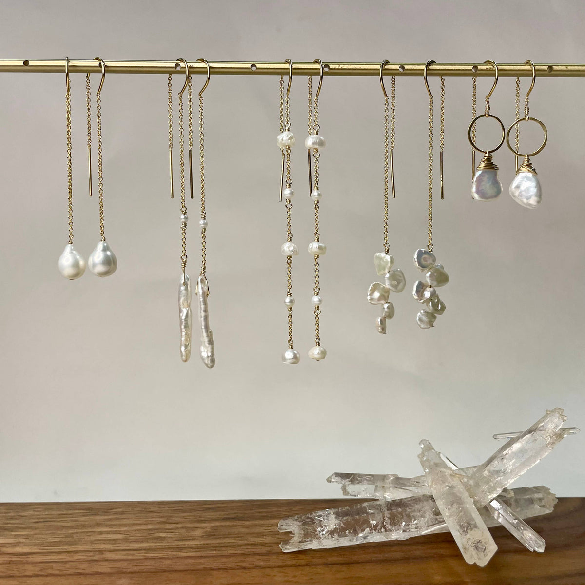 Pearl Threader Earrings