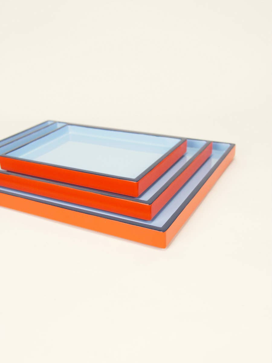 Reine céleste rectangular trays (set of 3, S M L) rivêt - L'Indochineur Modern Nomad Home decor store Denver CO Colorado
