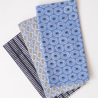Pontis Navy Block Printed Napkins - set of 4
