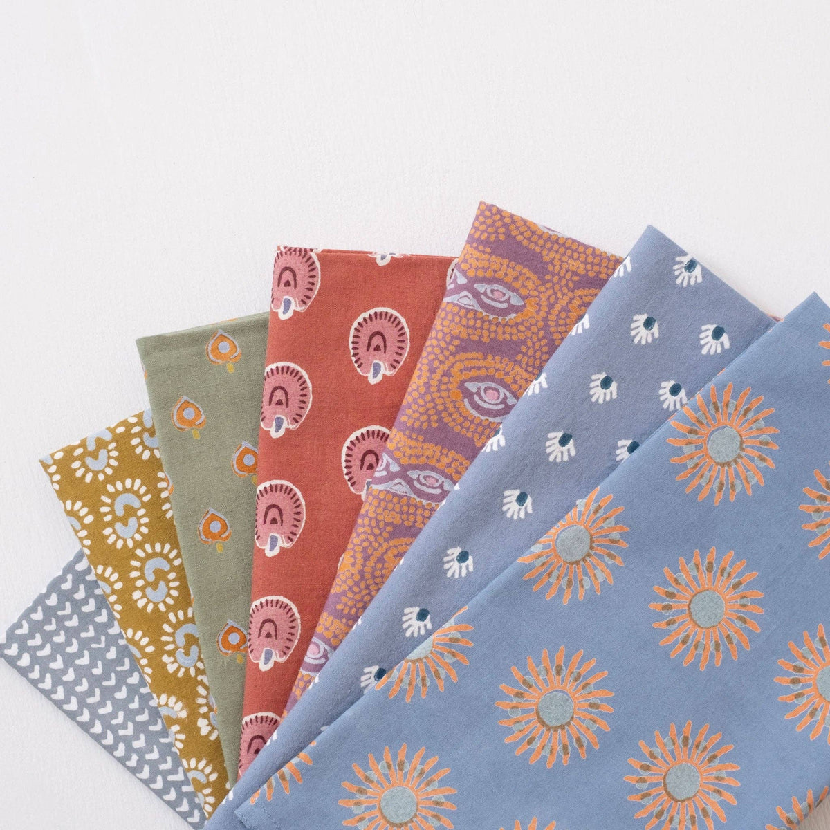Sunburst Dark Honey Block Printed Napkins (Set of 4)