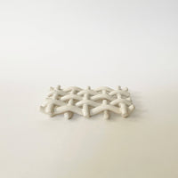 Handmade Ceramic Woven Lattice Soap Dish/ Sponge Holder Sunday Studio Modern Nomad Home decor store Denver CO Colorado