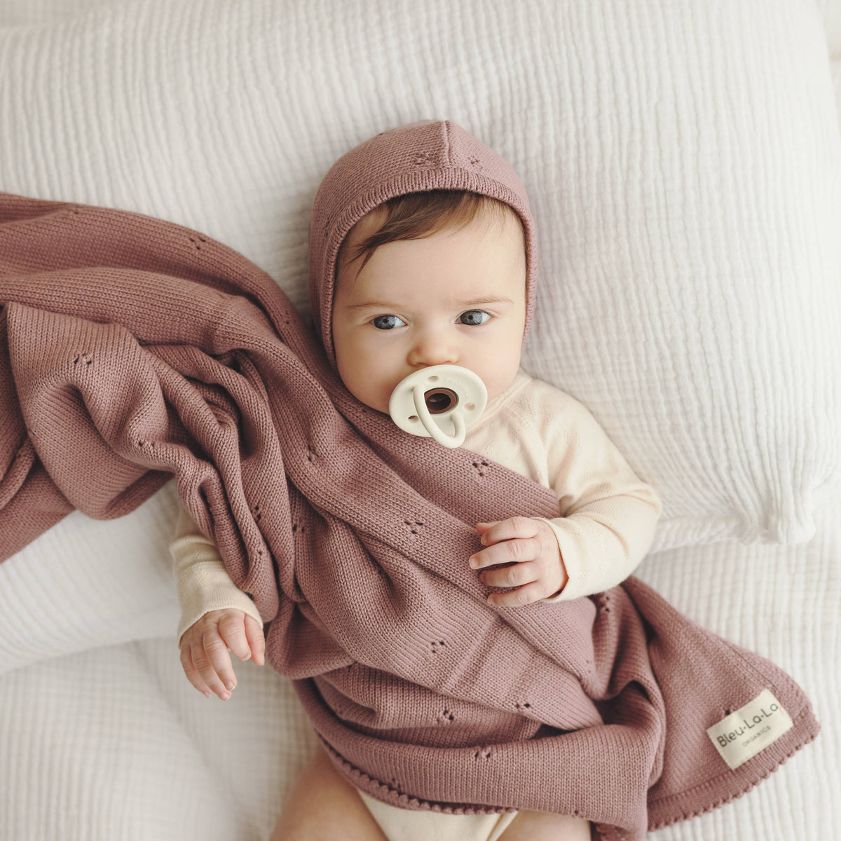 Organic Cotton Pointelle Baby Blanket