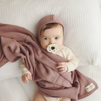 Organic Cotton Pointelle Baby Blanket
