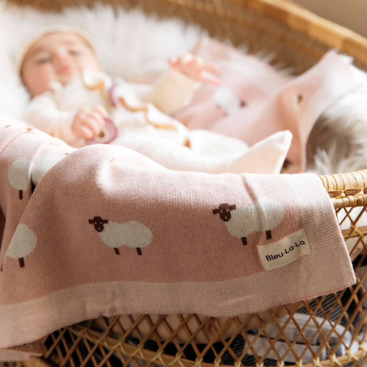 Cotton Swaddle Baby Blanket (Sheep)