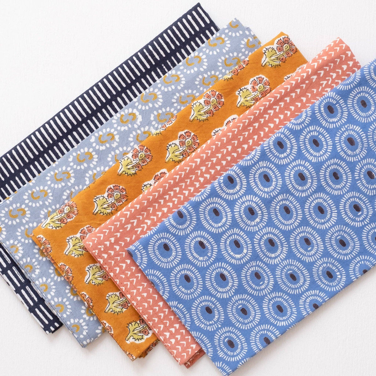 Pontis Navy Block Printed Napkins - set of 4