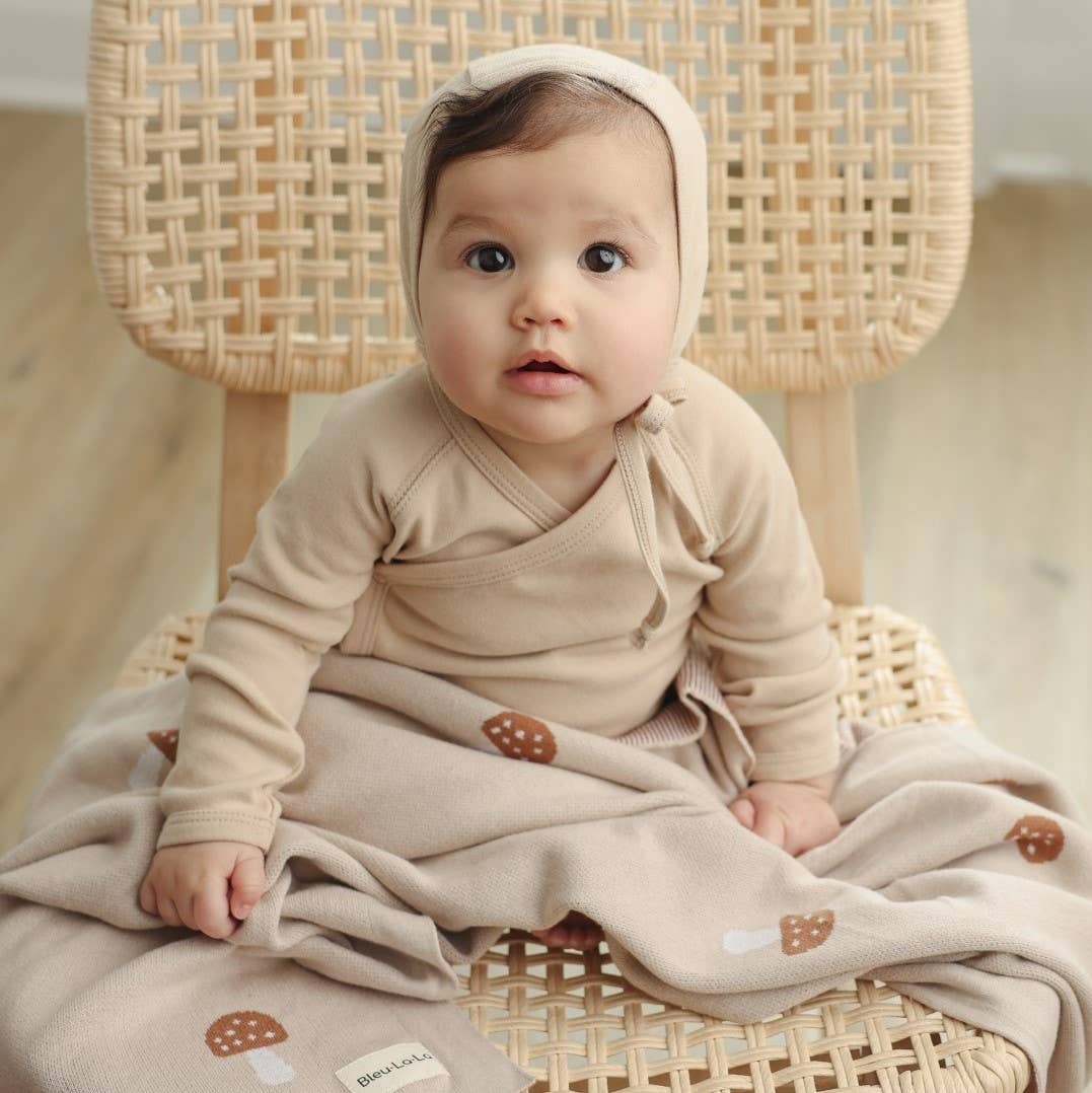 Cotton Swaddle Baby Blanket (Mushroom)