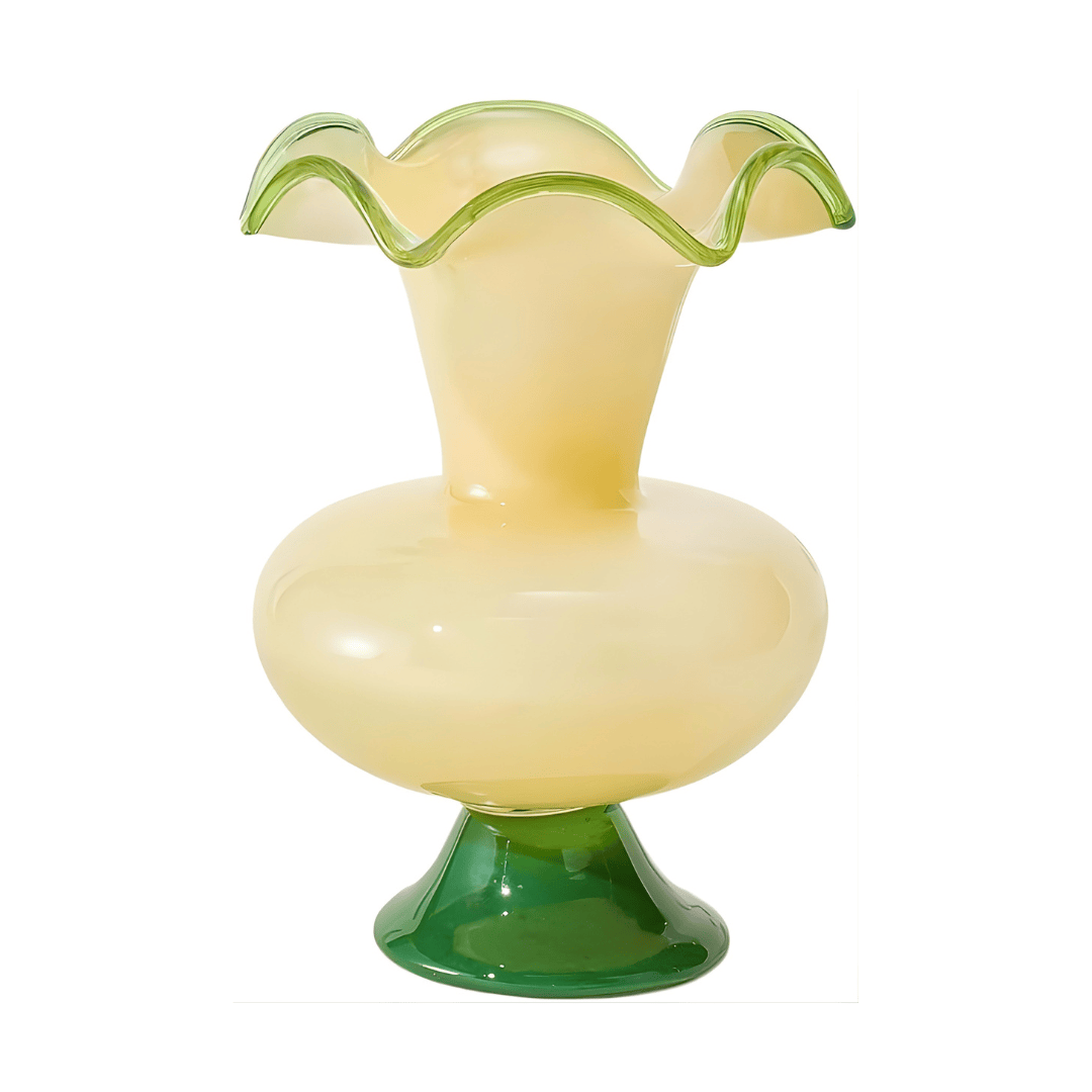 Yellow and green glass vase, Faire 11 images