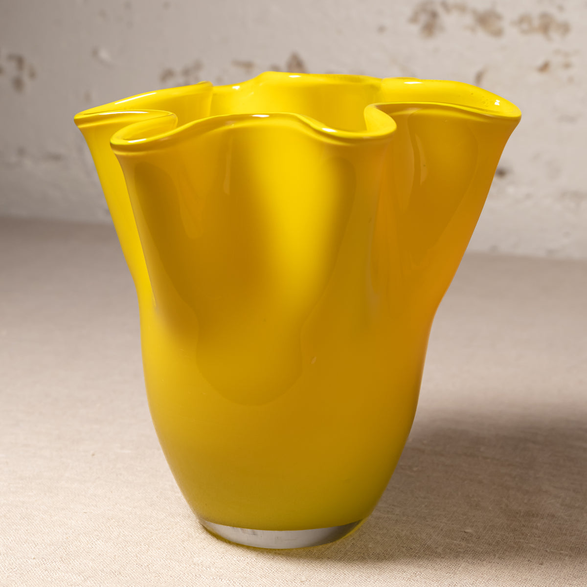 Vintage Yellow Murano-Style Vase