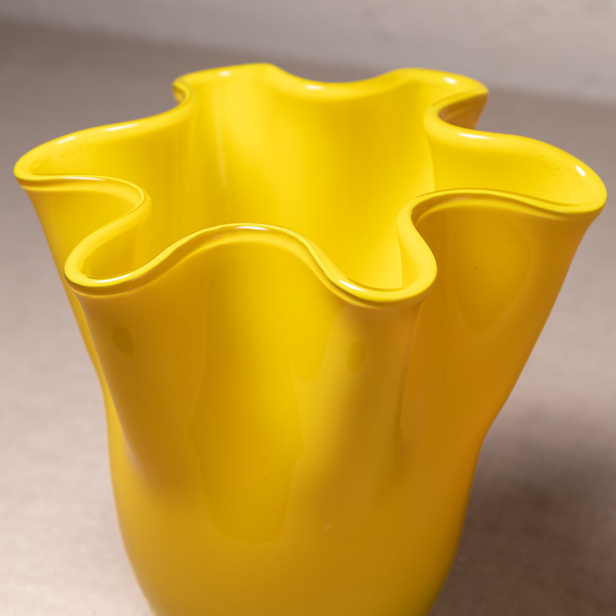Vintage Yellow Murano-Style Vase
