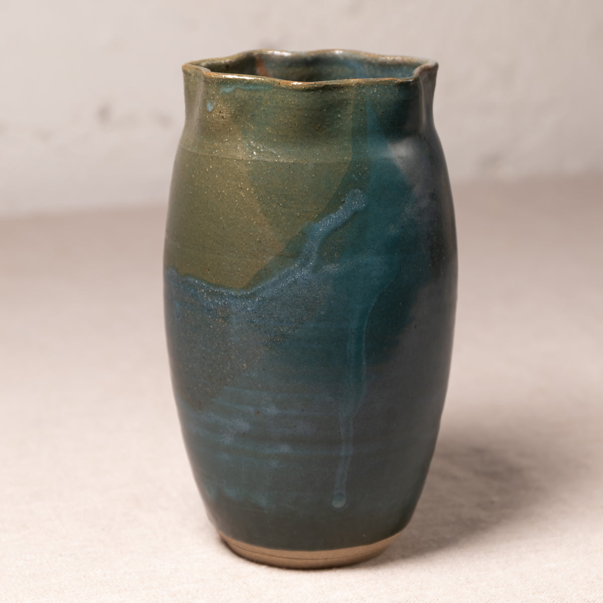 Teal Ripple Vase