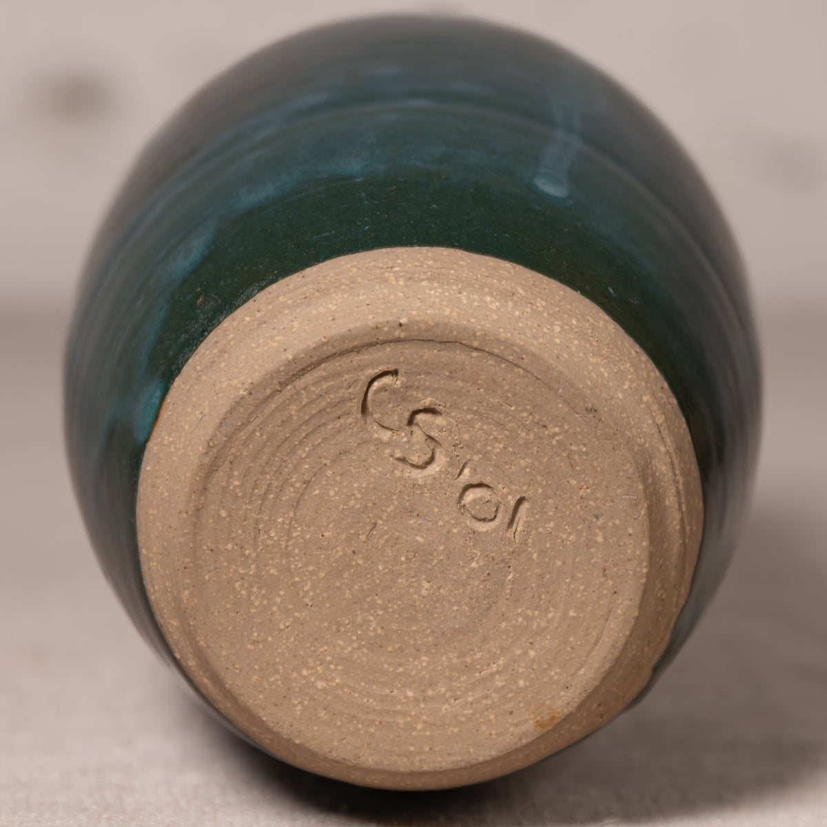 Teal Ripple Vase