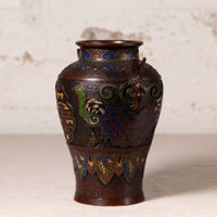 Japanese Champlevé Enameled Bronze Vase