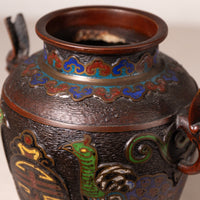 Japanese Champlevé Enameled Bronze Vase