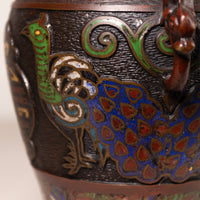 Japanese Champlevé Enameled Bronze Vase