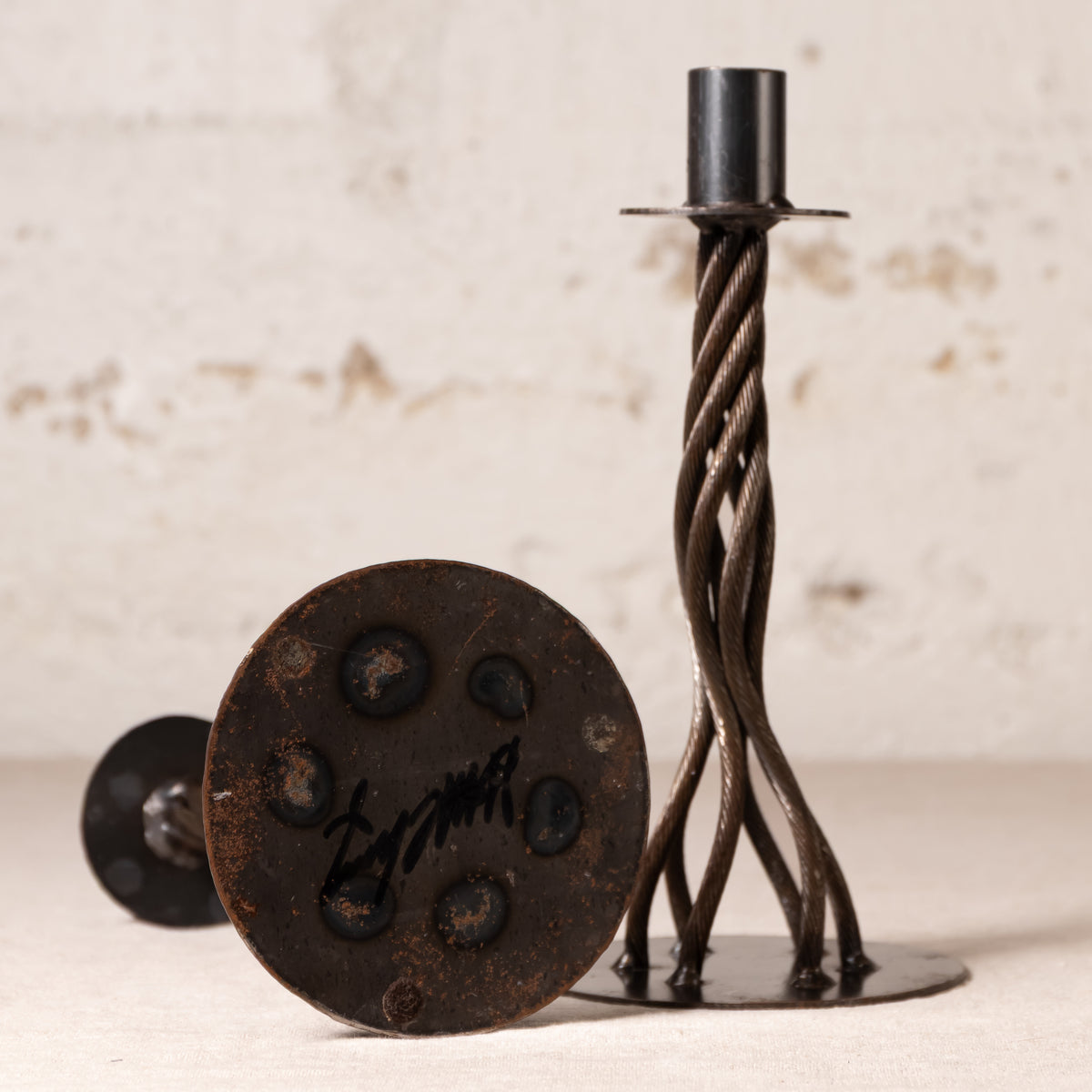 Hand Forged Iron Candle Holder