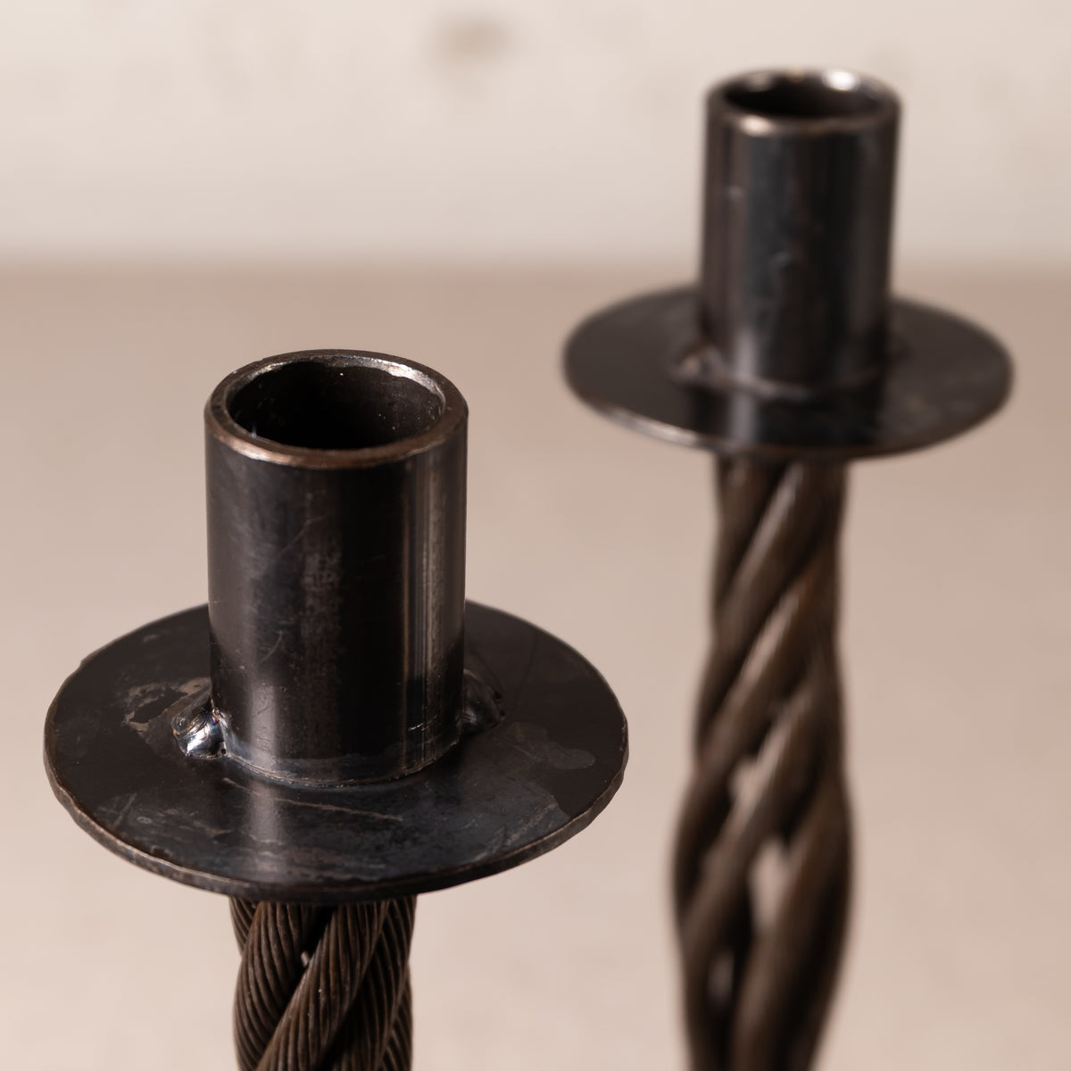 Hand Forged Iron Candle Holder