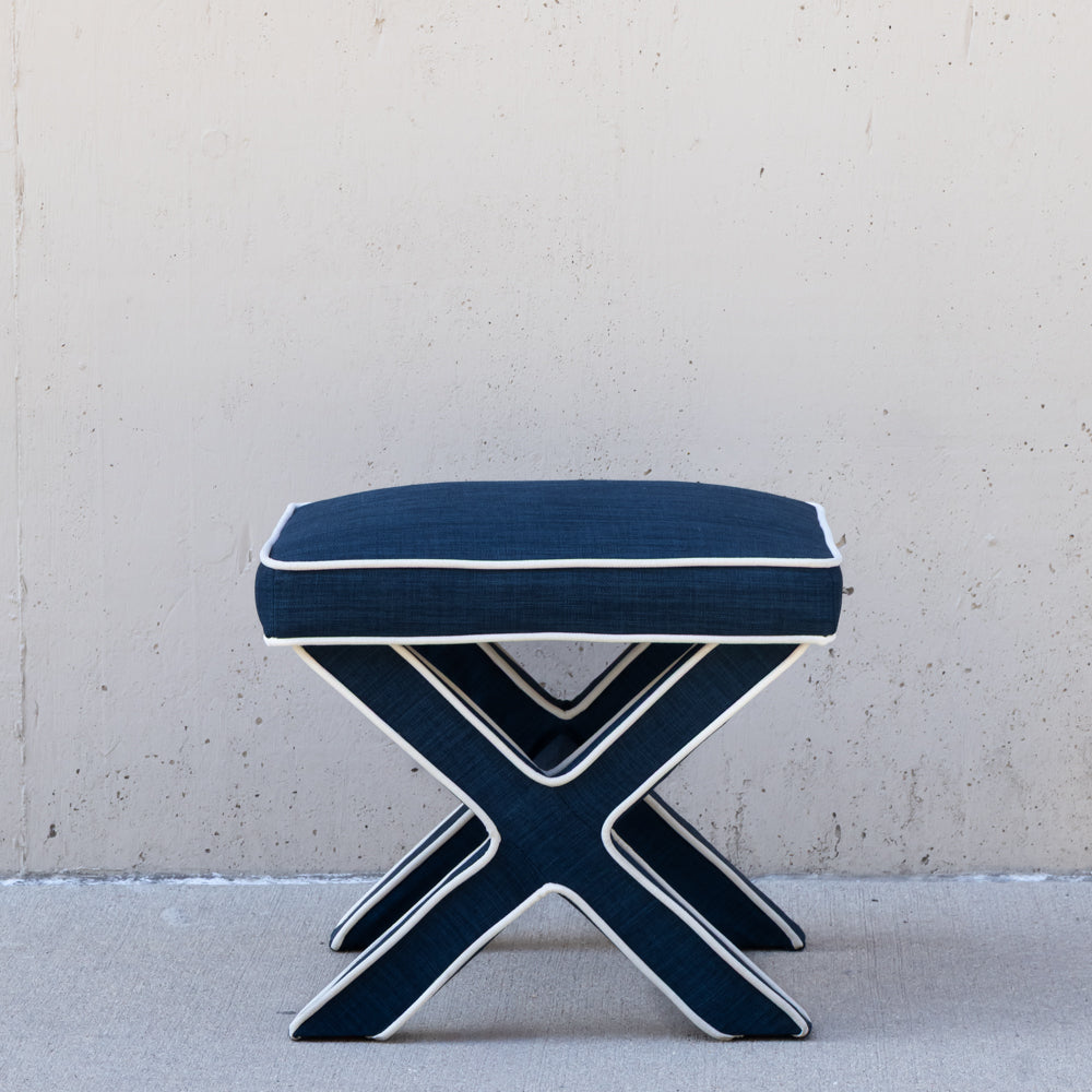 Indigo Upholstered Stool