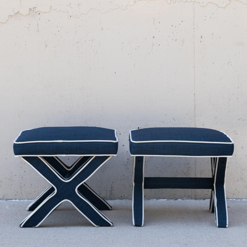 Indigo Upholstered Stool