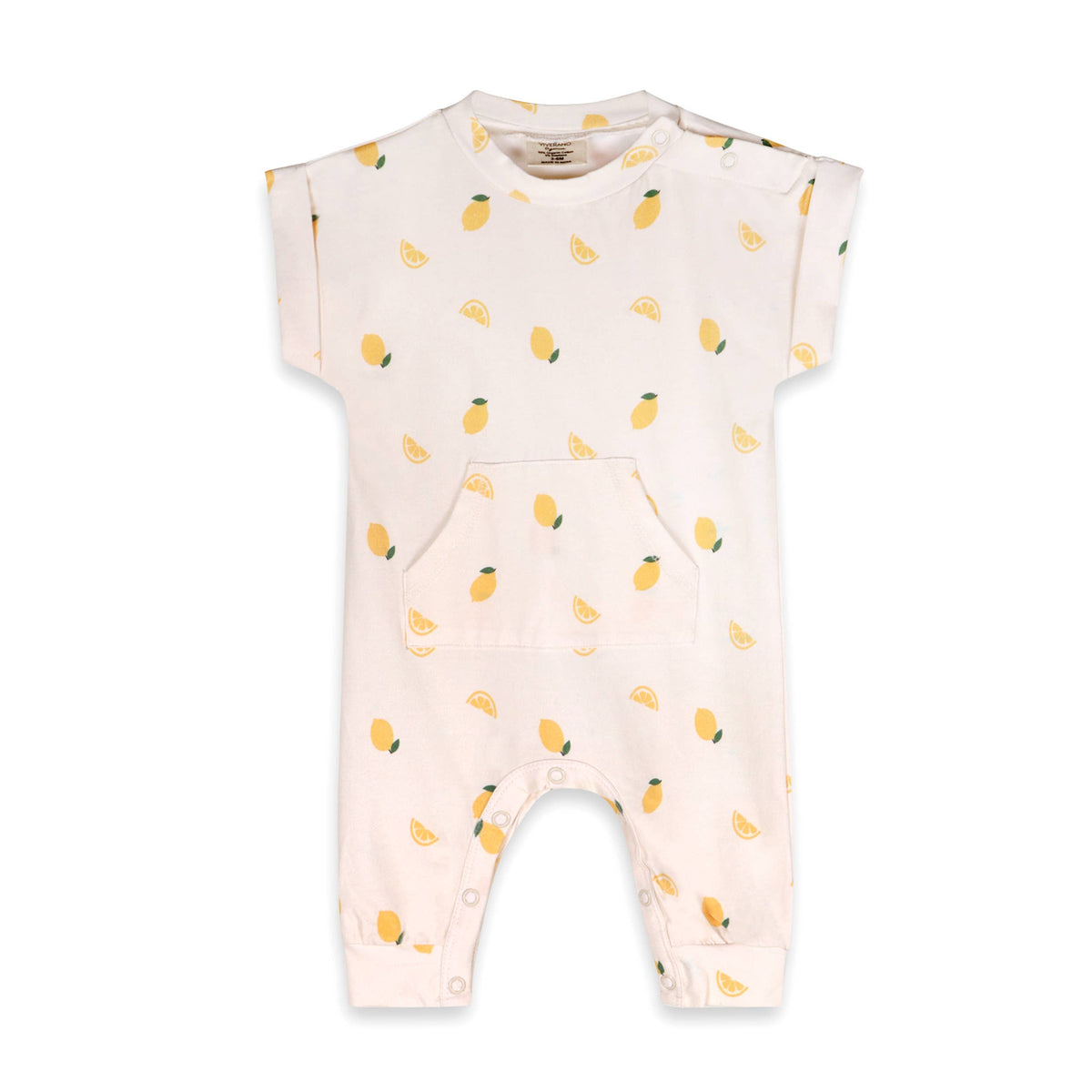 Lemon Kangaroo Pocket Baby Jumpsuit (Organic Jersey) Viverano Organics Modern Nomad Home decor store Denver CO Colorado