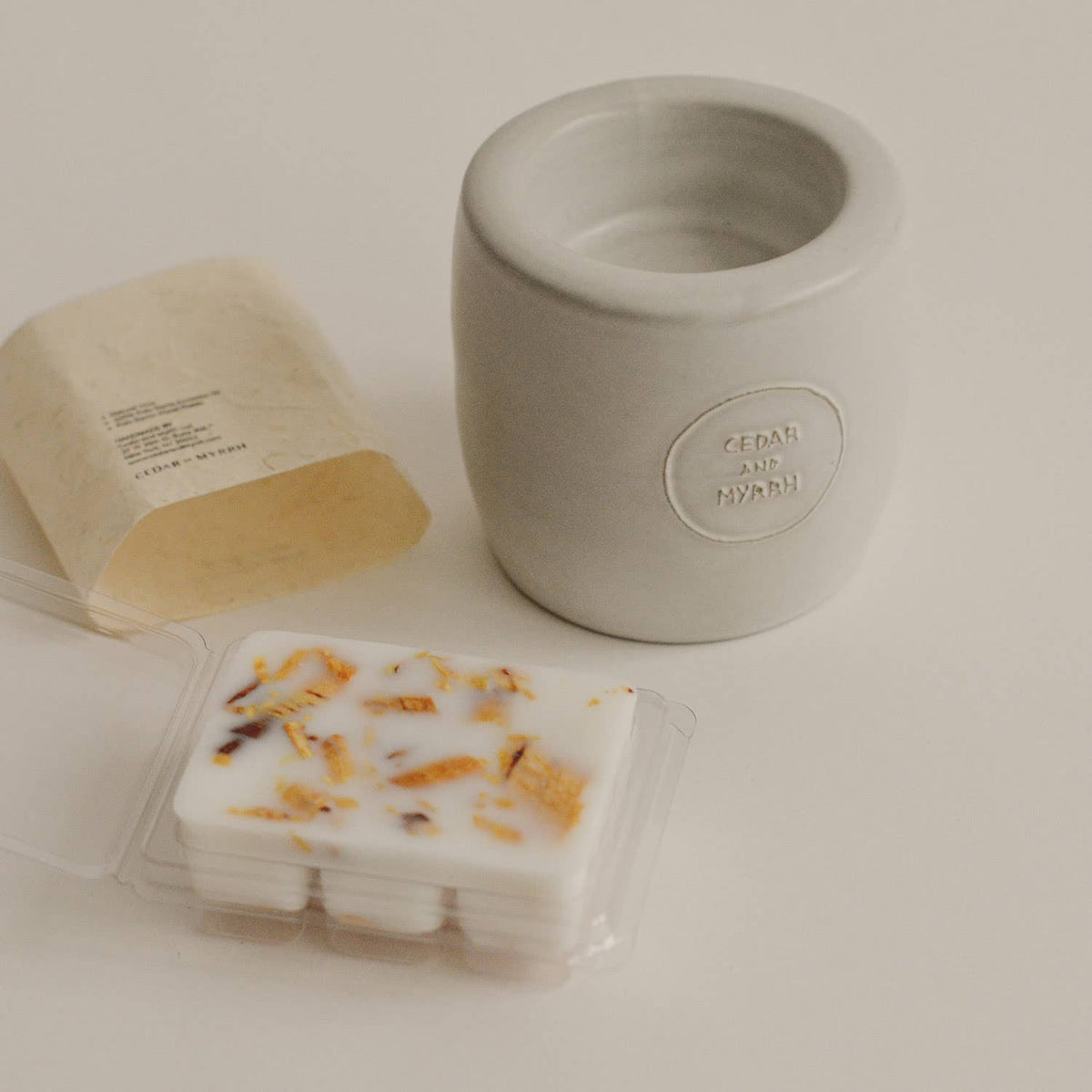 Natural Palo Santo Scented Wax Melts | 6 Cubes Cedar and Myrrh Modern Nomad Home decor store Denver CO Colorado