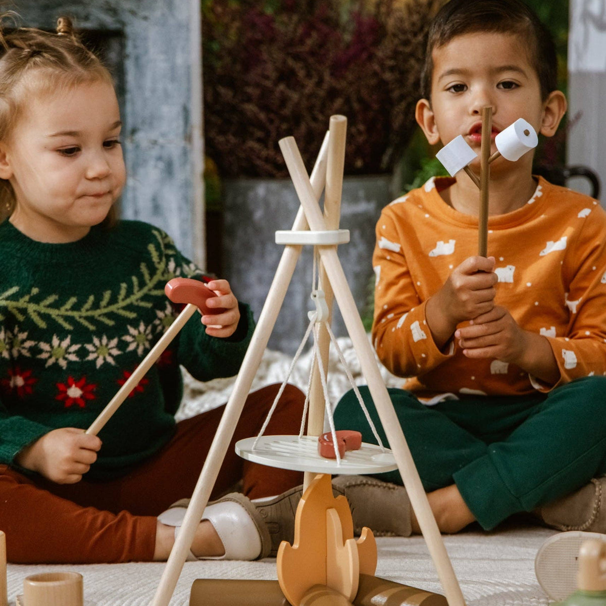Wooden Camping Playset