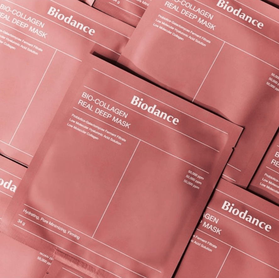 Biodance Bio-Collagen Real Deep Mask packaging on a matching background