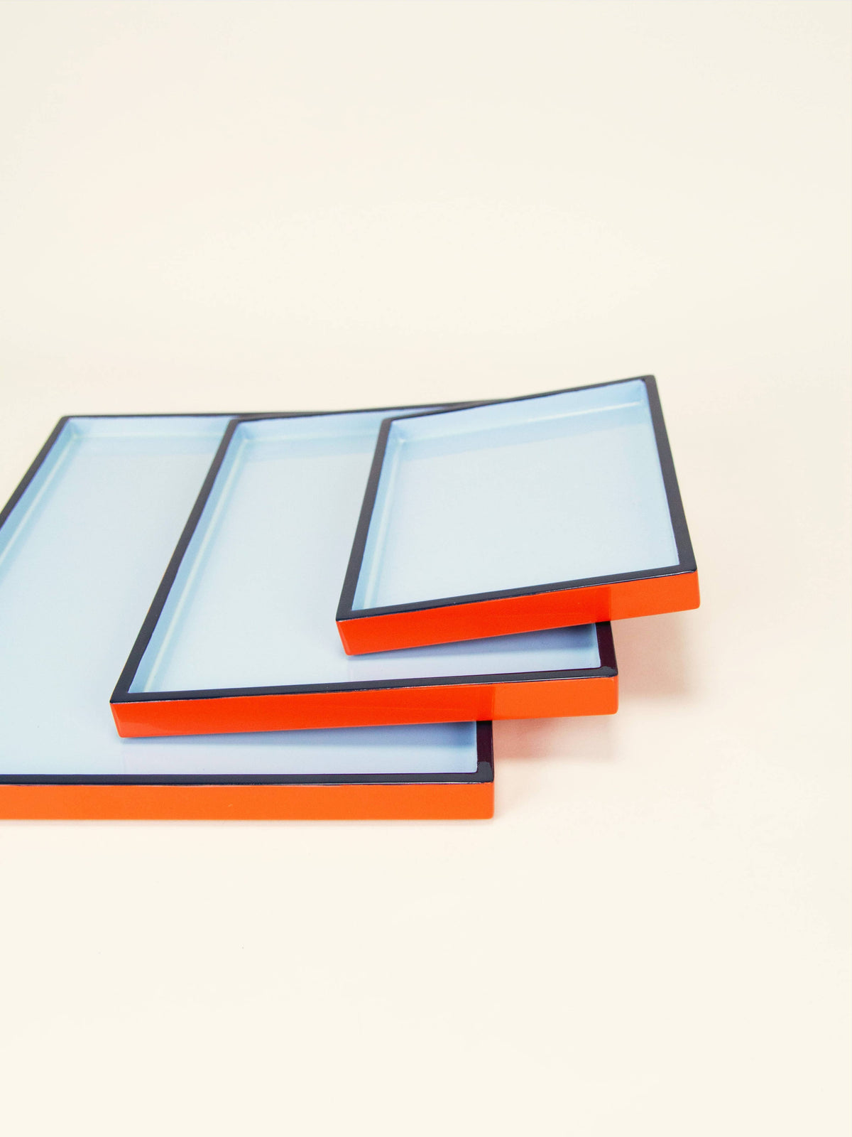 Reine céleste rectangular trays (set of 3, S M L) rivêt - L'Indochineur Modern Nomad Home decor store Denver CO Colorado