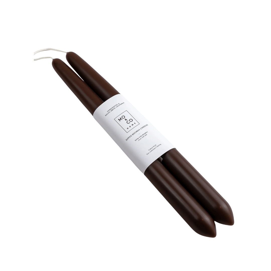 Chestnut brown taper candles