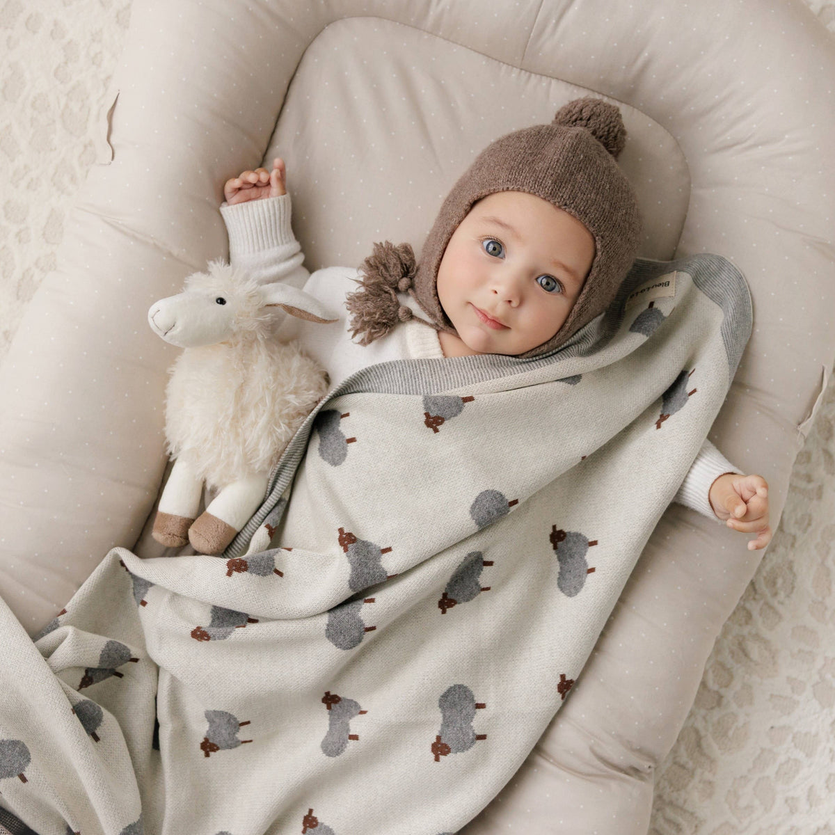 Cotton Swaddle Baby Blanket (Sheep)
