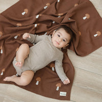 Cotton Swaddle Baby Blanket (Mushroom)