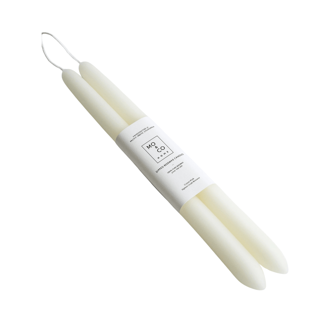 Natural white taper candles